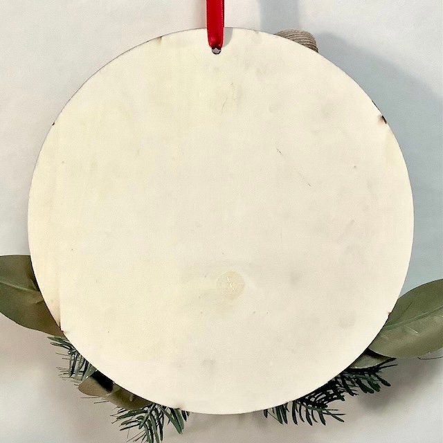 Cadre de Noël vintage bois diamètre 22 cm modèle C