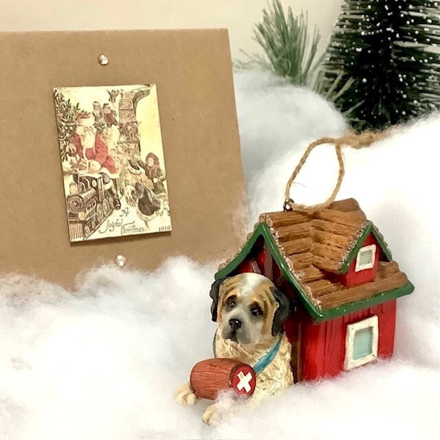 Décoration suspension saint Bernard vintage ht 7 cm