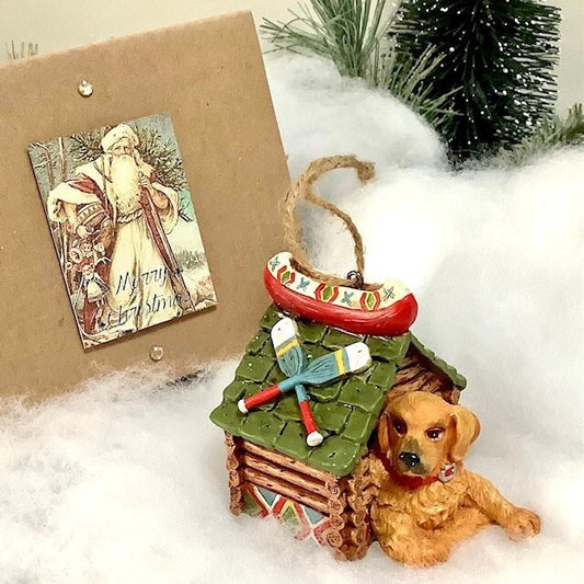 Décoration suspension labrador vintage résine ht 8 cm