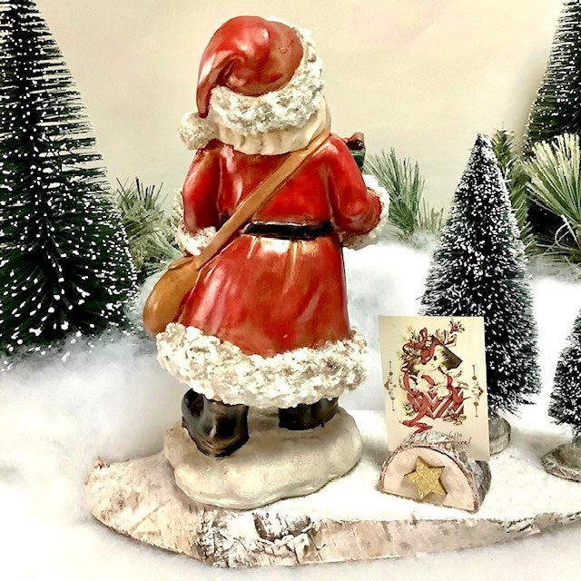 Composition de Noël lumineuse Père Noël cadeau ht 24.5 cm