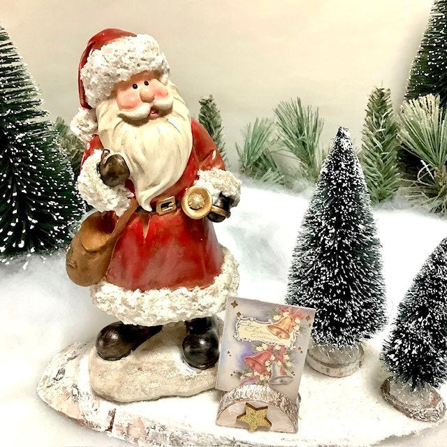 Composition de Noël lumineuse Père Noël cloche ht 24.5 cm