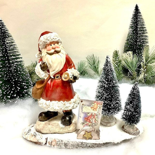 Composition de Noël lumineuse Père Noël cloche ht 24.5 cm