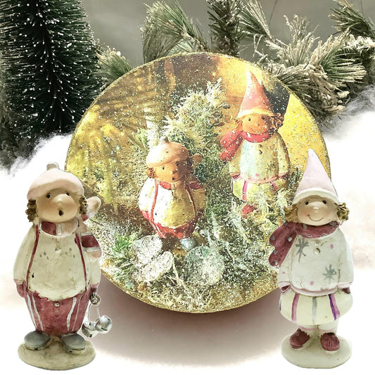 Décoration figurines naïves vintage enfants céramique ht 8 cm modèle B