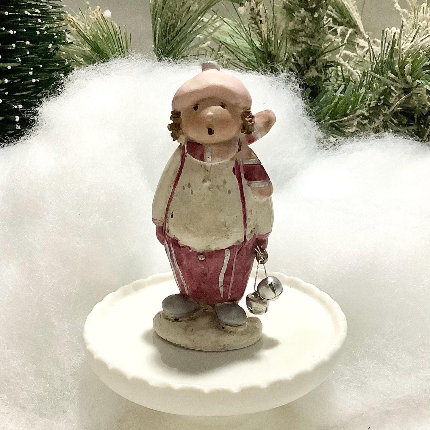 Décoration figurines naïves vintage enfants céramique ht 8 cm modèle B