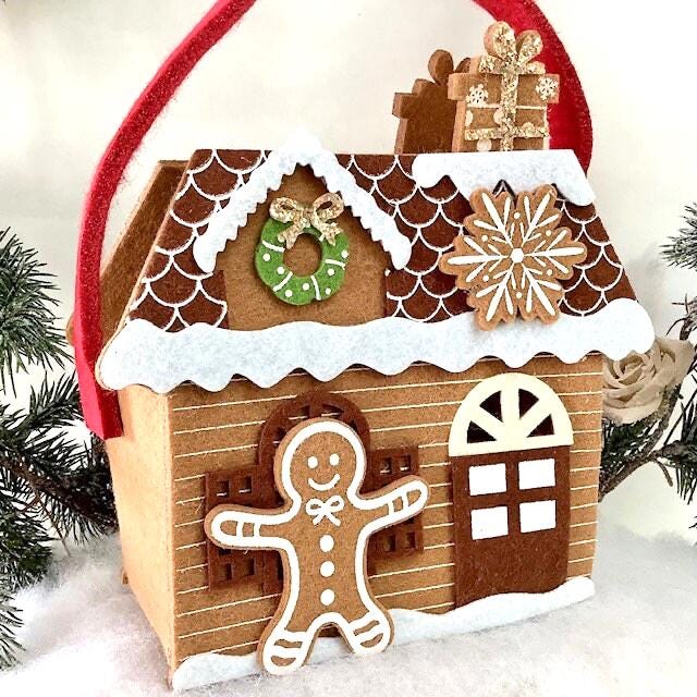 Petit sac de Noël vintage en feutre modèle A