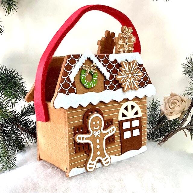 Petit sac de Noël vintage en feutre modèle A