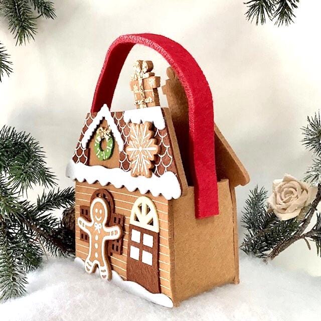 Petit sac de Noël vintage en feutre modèle A