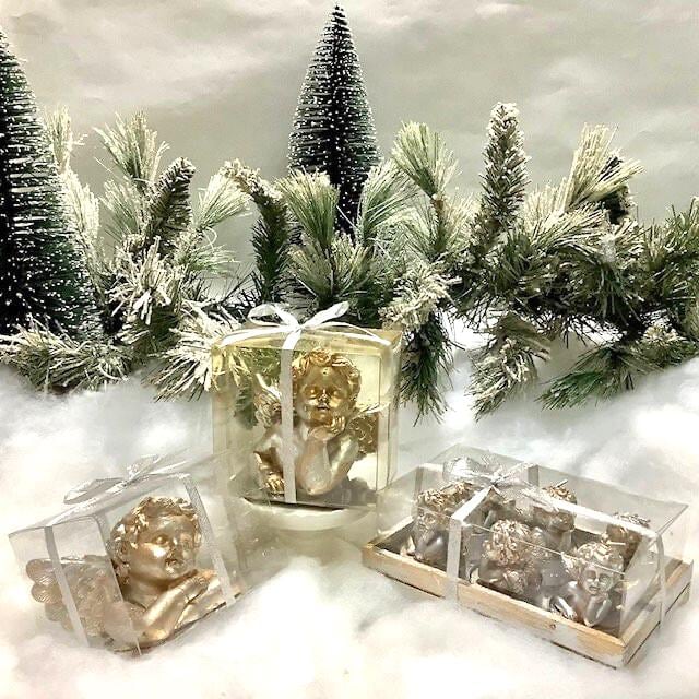 Bougies ange avec coffret anges vintage