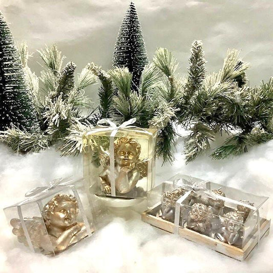 Bougies ange avec coffret anges vintage