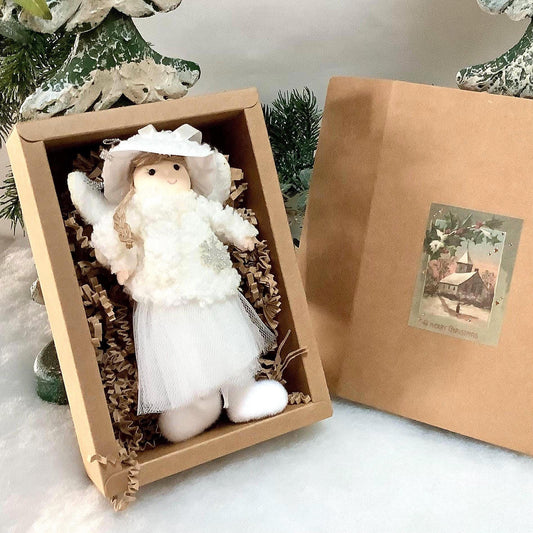 Poupée ange à suspendre blanc flocon