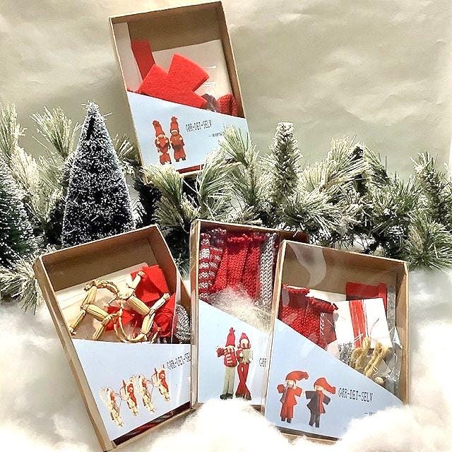 Coffret créatif de Noël rennes en paille