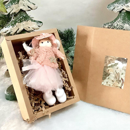 Poupée ange à suspendre rose étoile