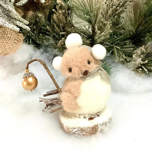 Figurine oiseau de Noël peluche douce ht 10,5 cm modèle C