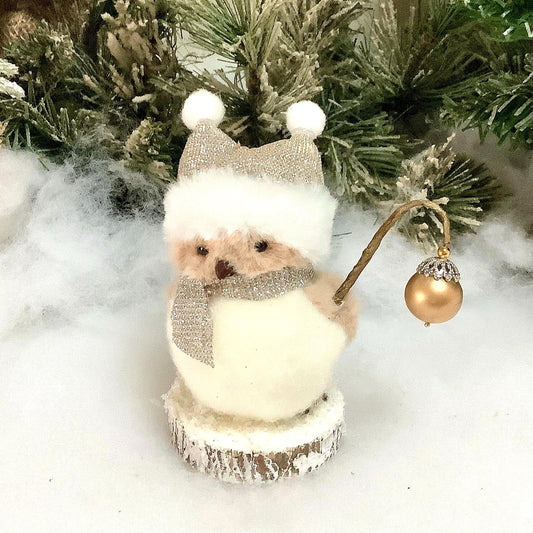 Figurine oiseau de Noël peluche douce ht 11.5 cm modèle B