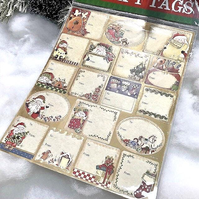 Étiquettes de Noël autocollantes Modèle B