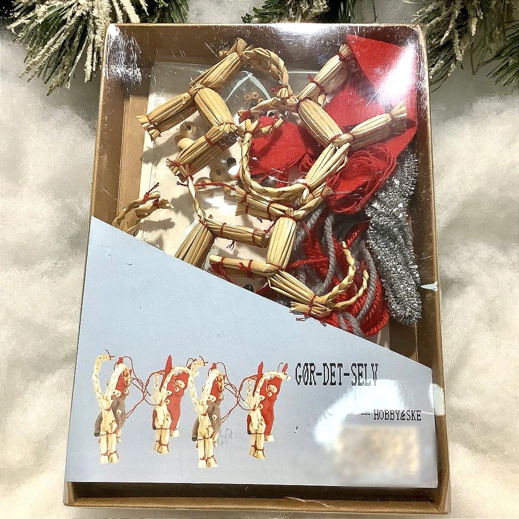 Coffret créatif de Noël rennes en paille