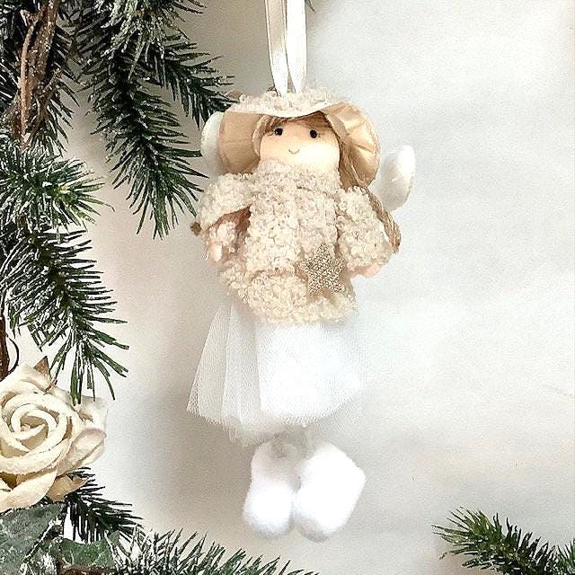 Poupée ange à suspendre beige étoile