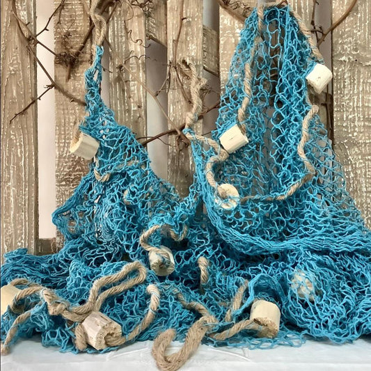 Filet de pêche bleu décoration marine 170 cm x 170 cm