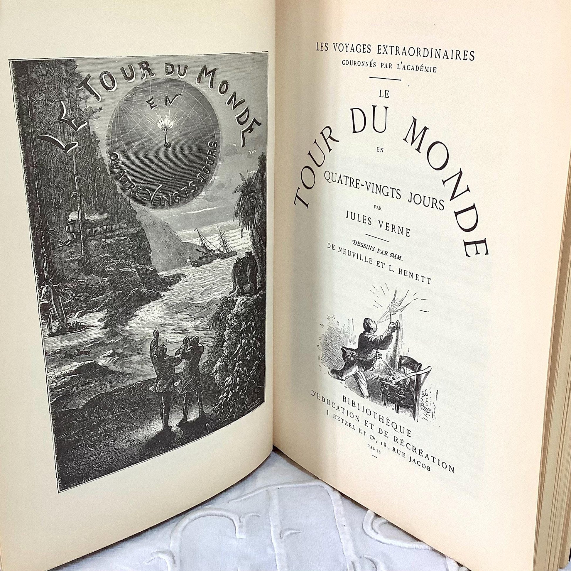 Tour du monde en quatre vingts jours Jules Verne livre collection vintage