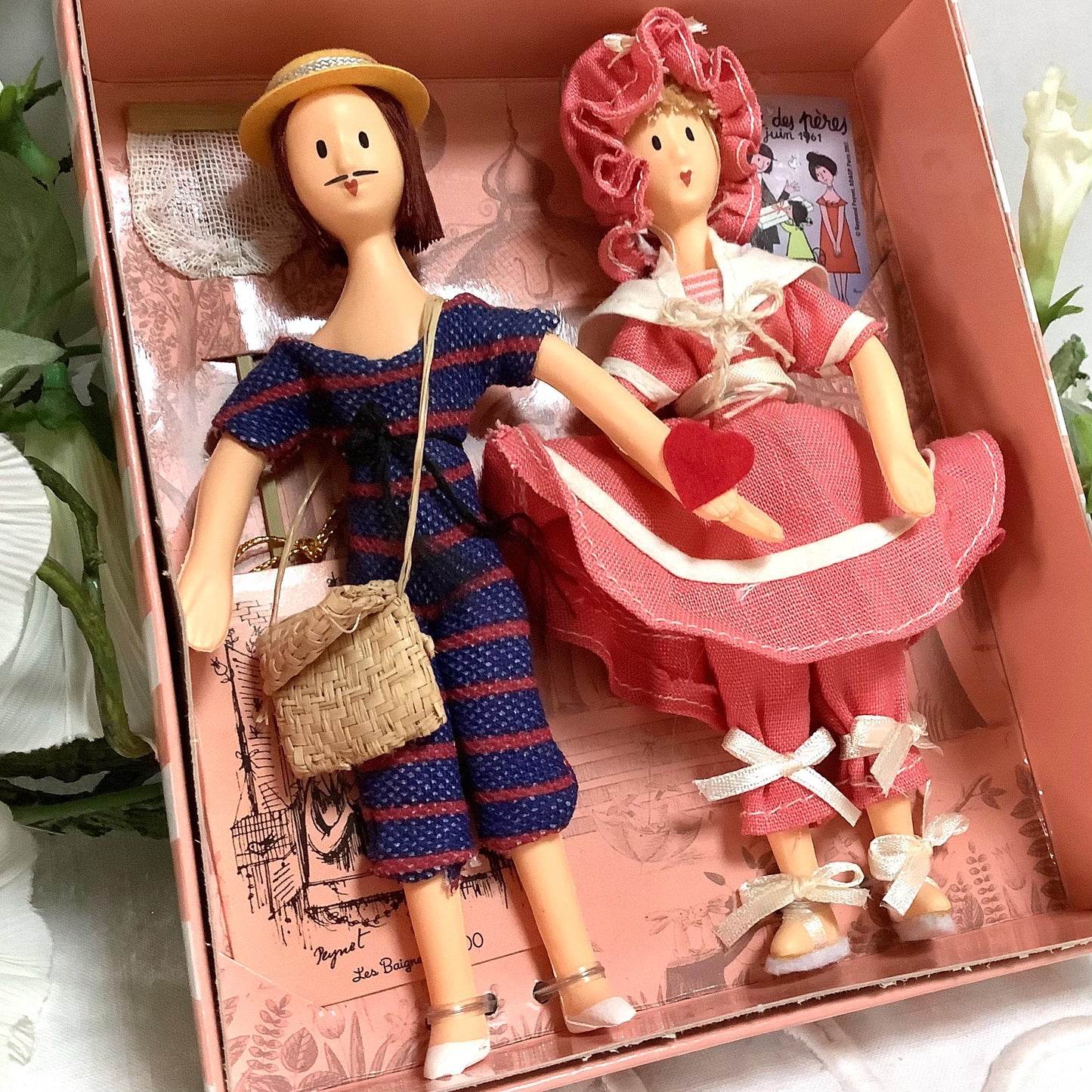 Les baigneurs 1900 coffret deux poupées vintage collection amoureux de Peynet