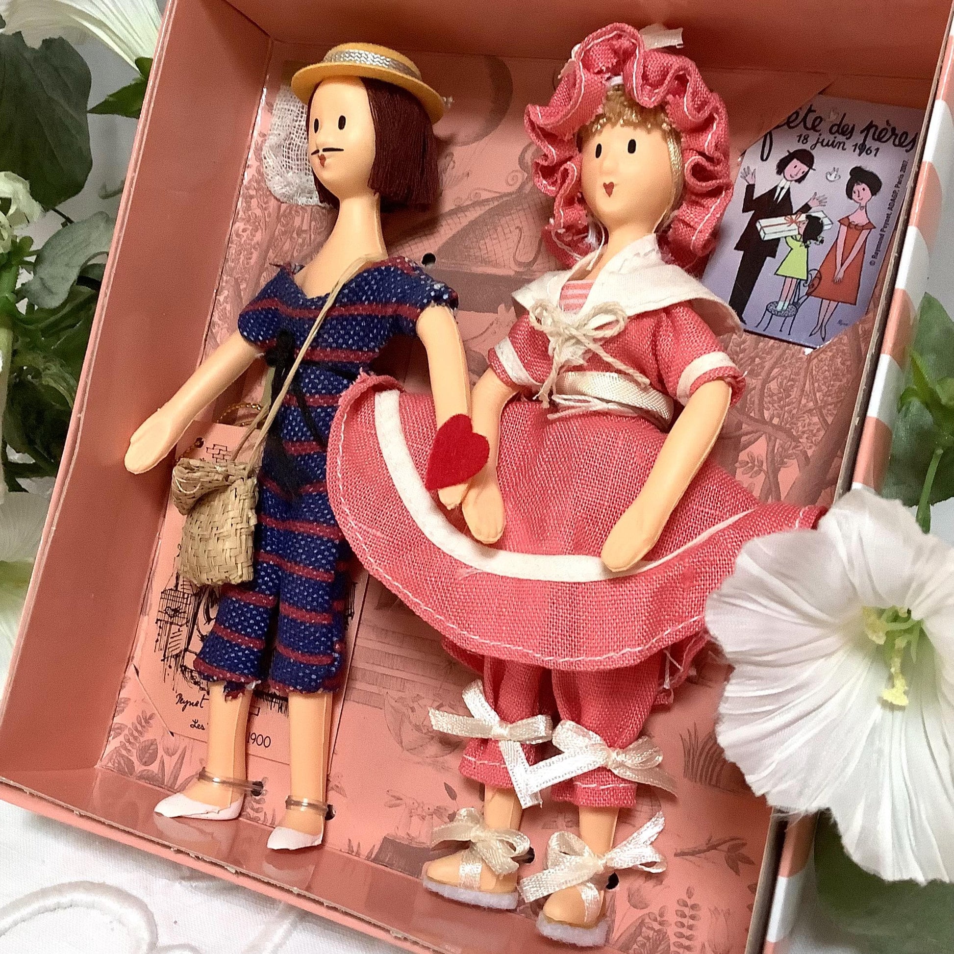 Les baigneurs 1900 coffret deux poupées vintage collection amoureux de Peynet