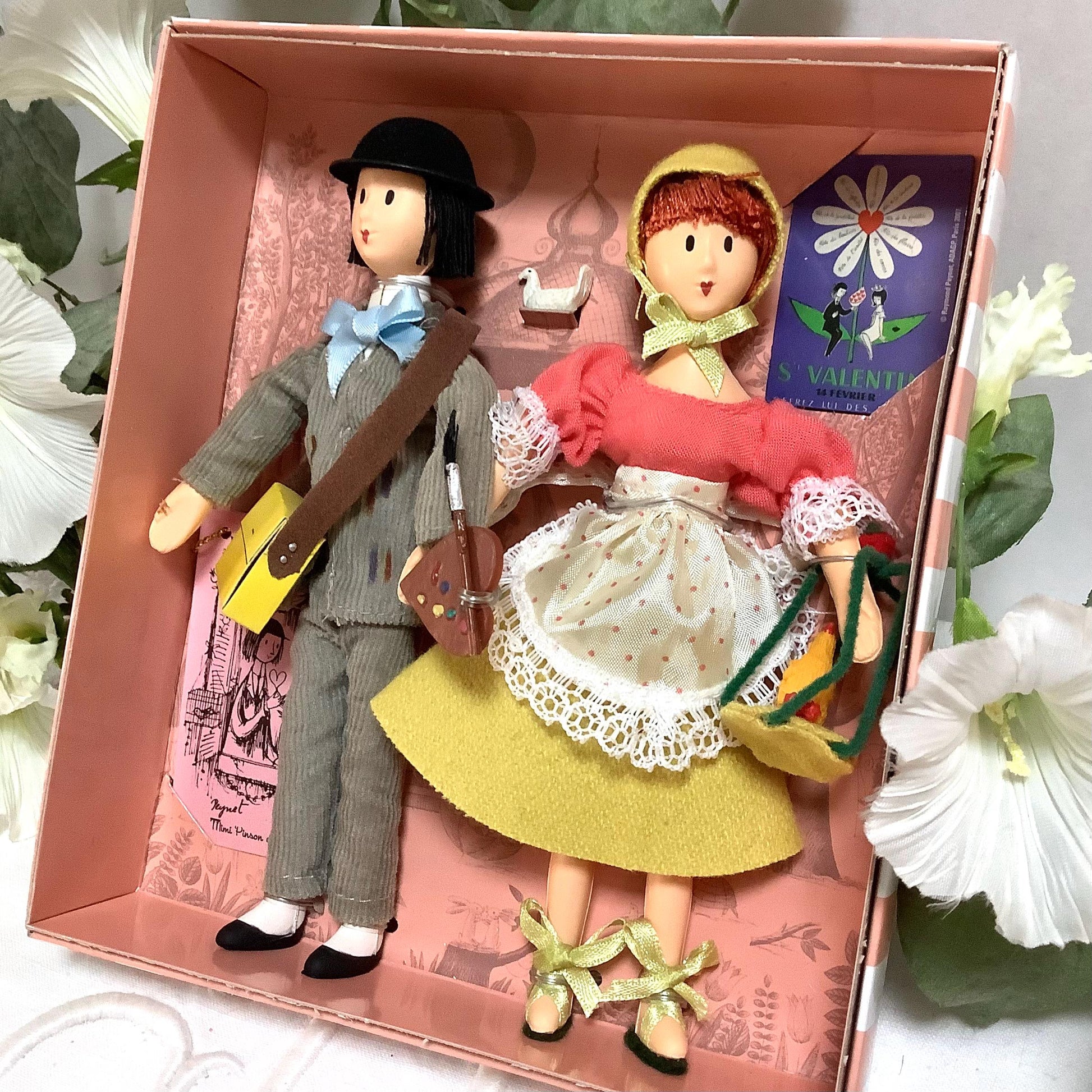 Mimi pinson et artiste peintre coffret deux poupées vintage collection amoureux de Peynet