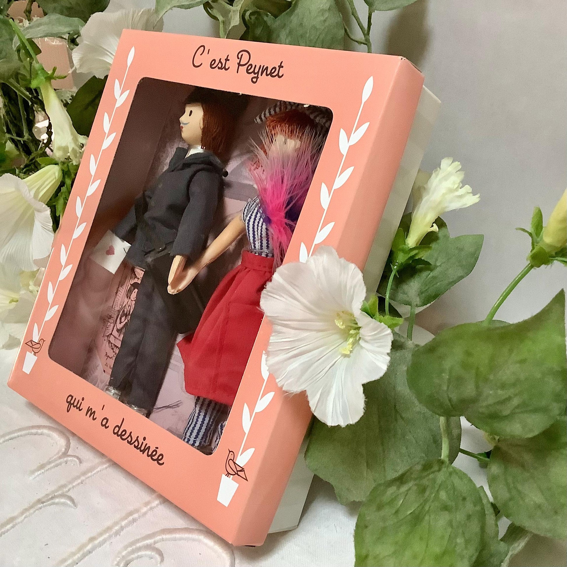 Le facteur et la ménagère coffret deux poupées vintage collection amoureux de Peynet