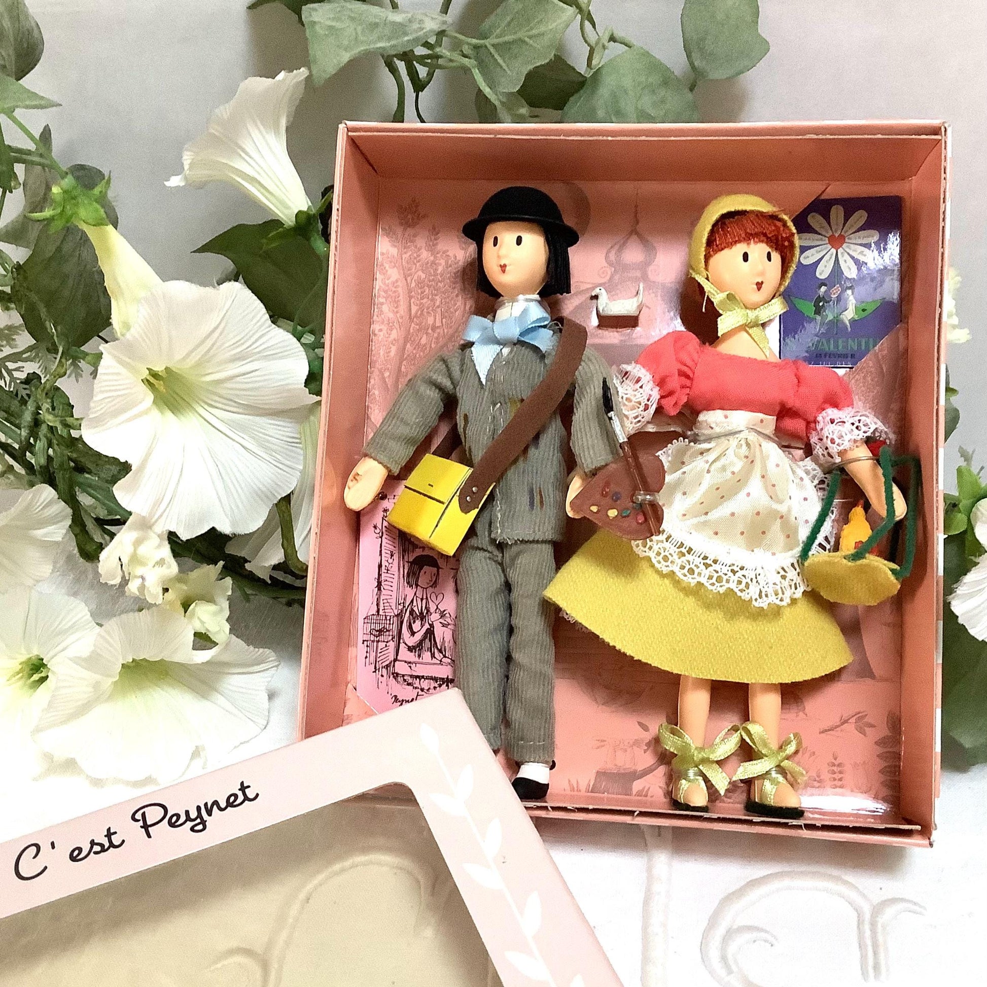 Mimi pinson et artiste peintre coffret deux poupées vintage collection amoureux de Peynet