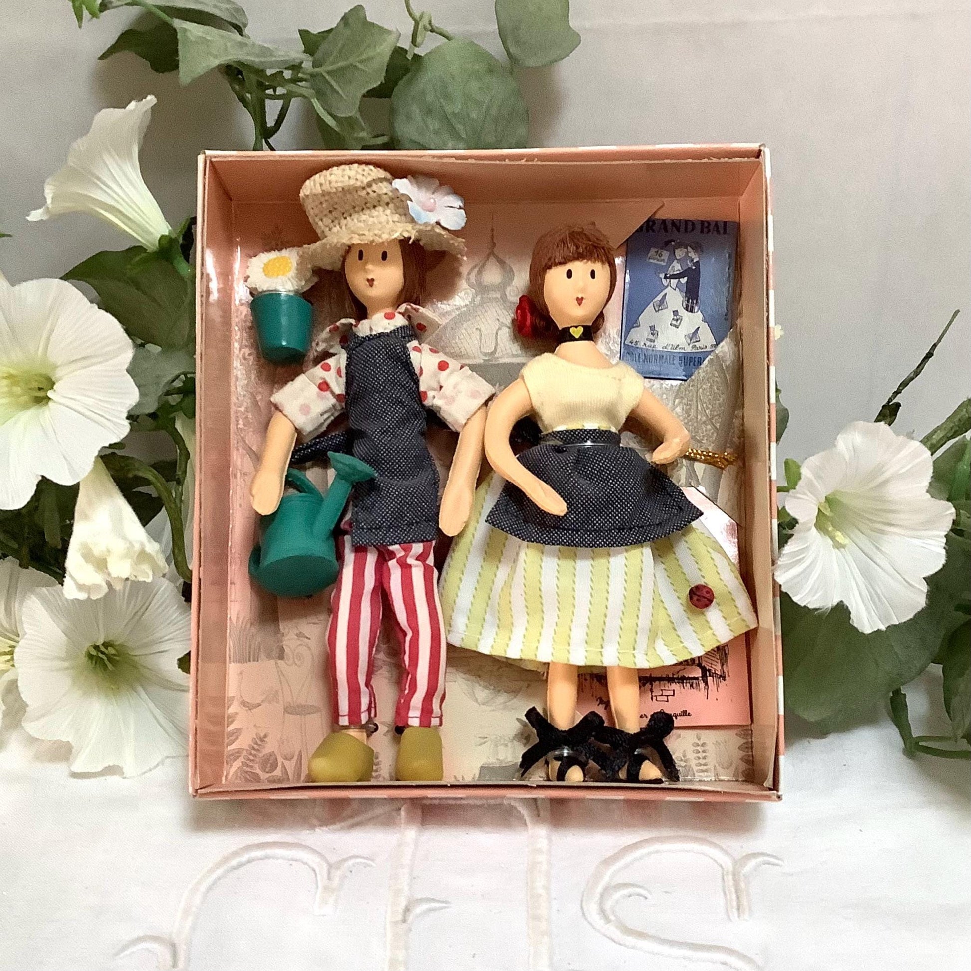 Jardinier et jonquille coffret deux poupées vintage collection amoureux de Peynet