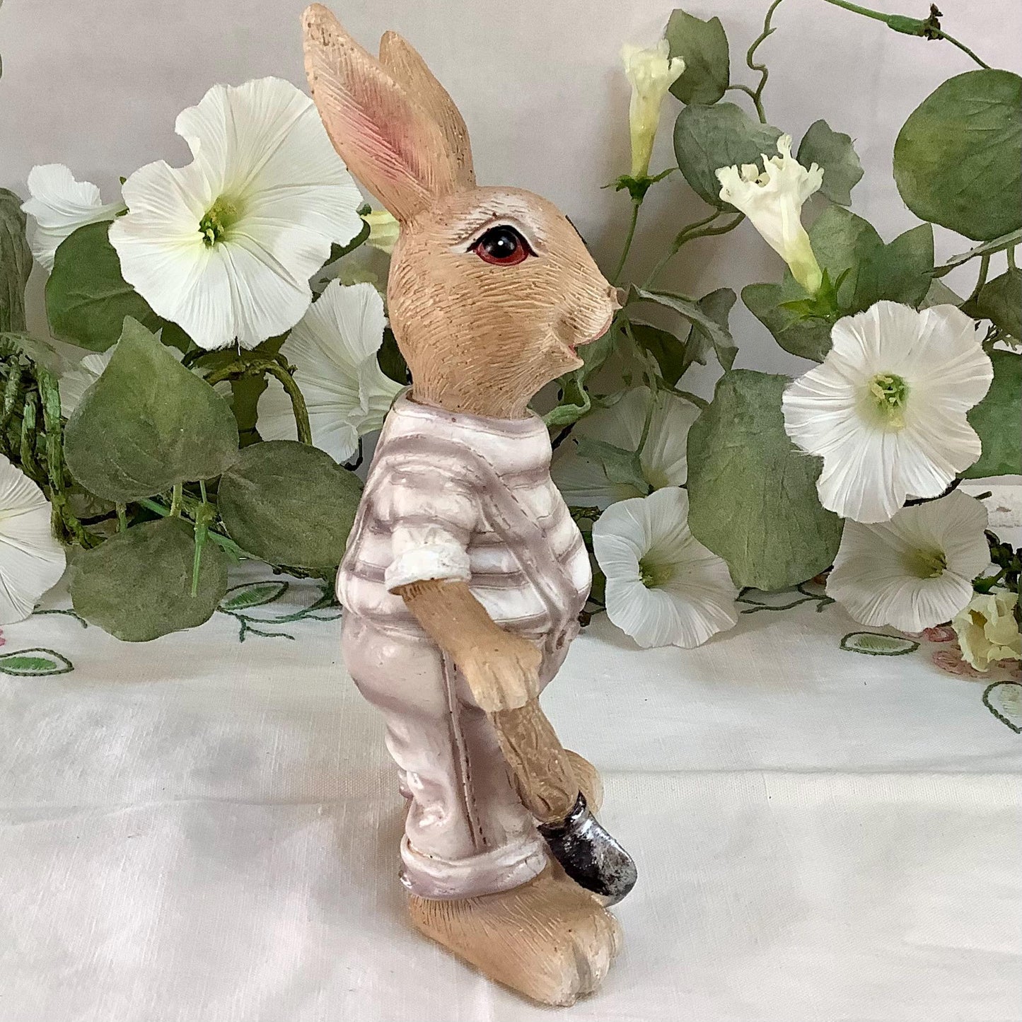 Figurine monsieur lapin décoration de Pâques vintage ht 18 cm