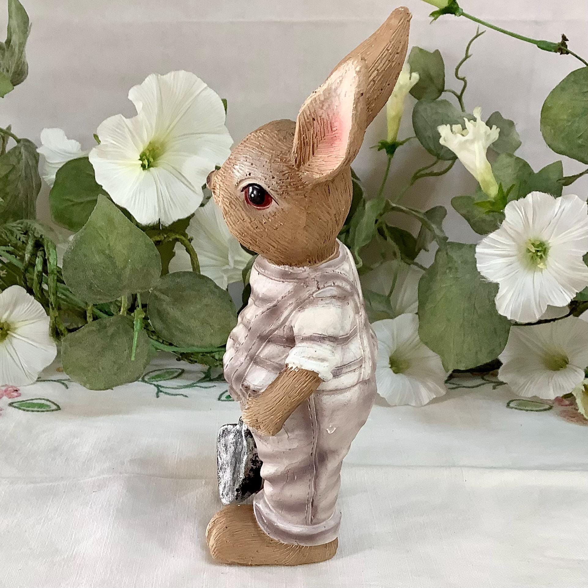 Figurine monsieur lapin décoration de Pâques vintage ht 18 cm