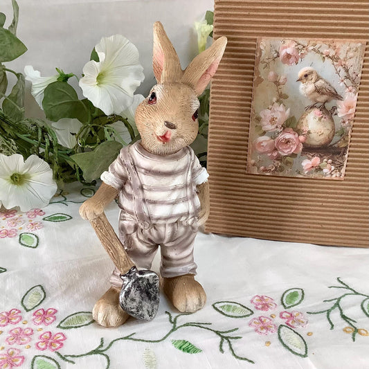 Figurine monsieur lapin décoration de Pâques vintage ht 18 cm