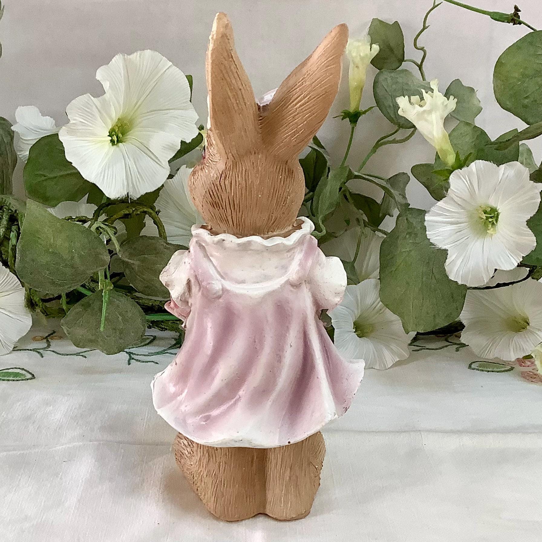 Figurine madame lapin décoration de Pâques vintage ht 18 cm