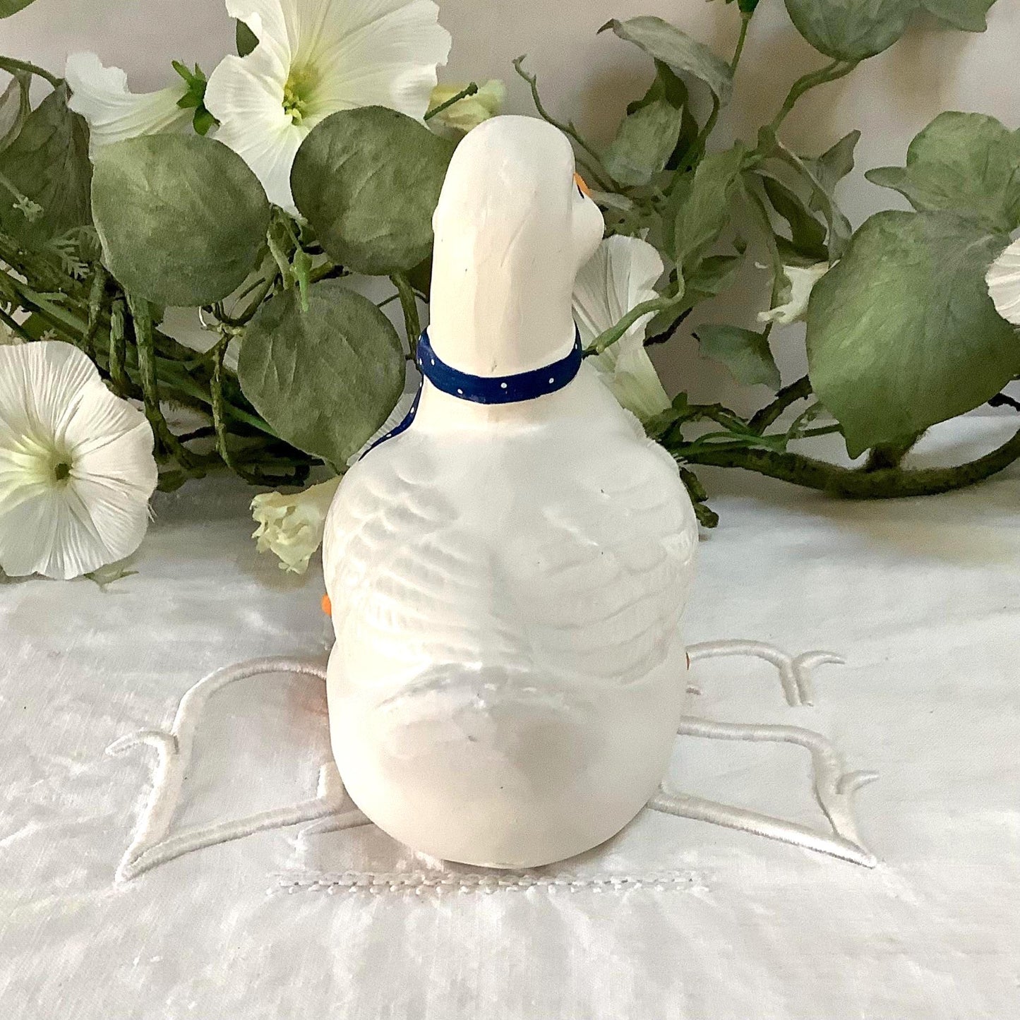 Figurine vintage oie collection avec oison faïence ht 12.5 cm