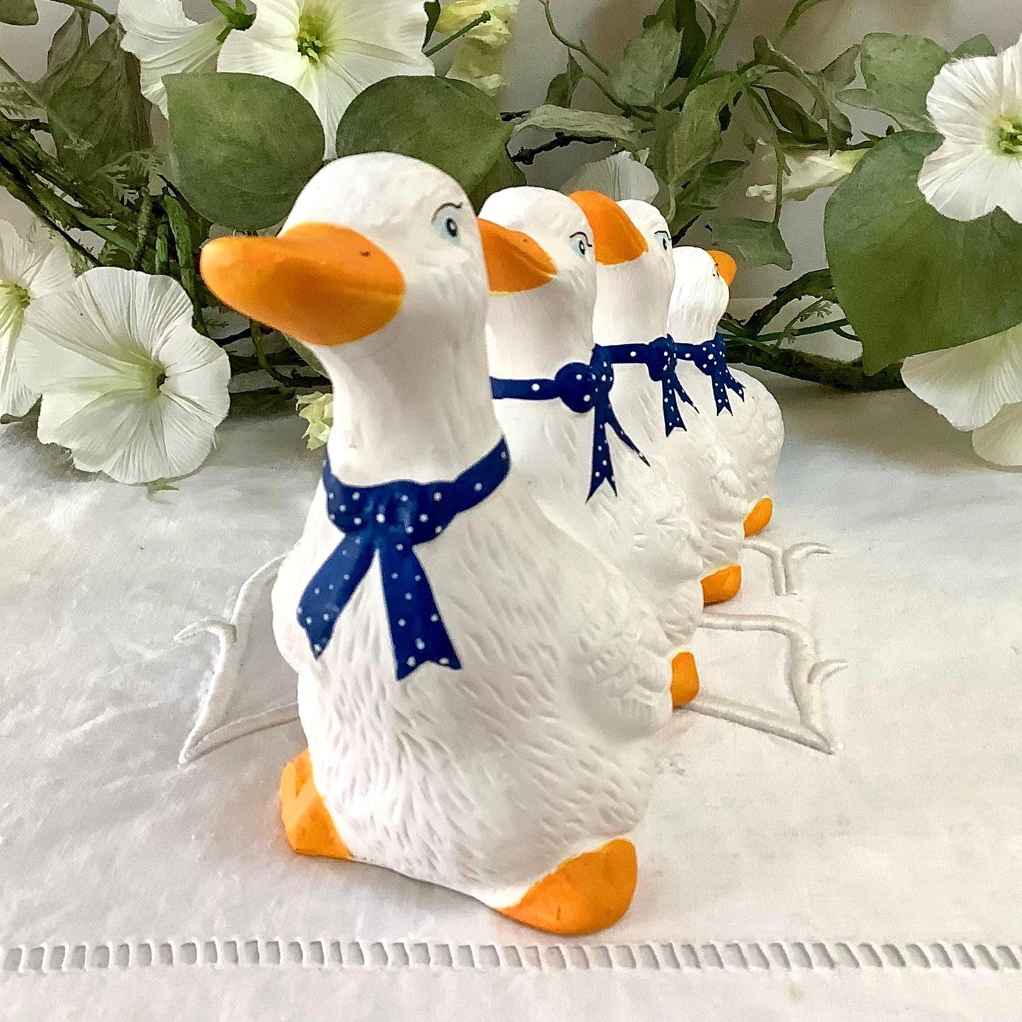 Figurines vintage oies collection faïence ht 15 - 11 cm