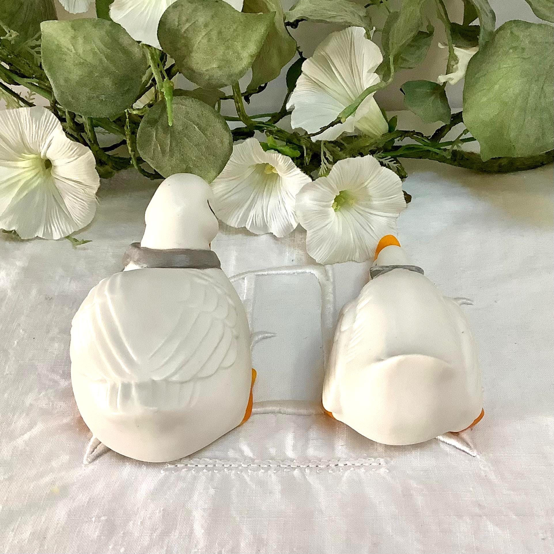 Figurines vintage oies collection porcelaine biscuit ht 5.5 cm