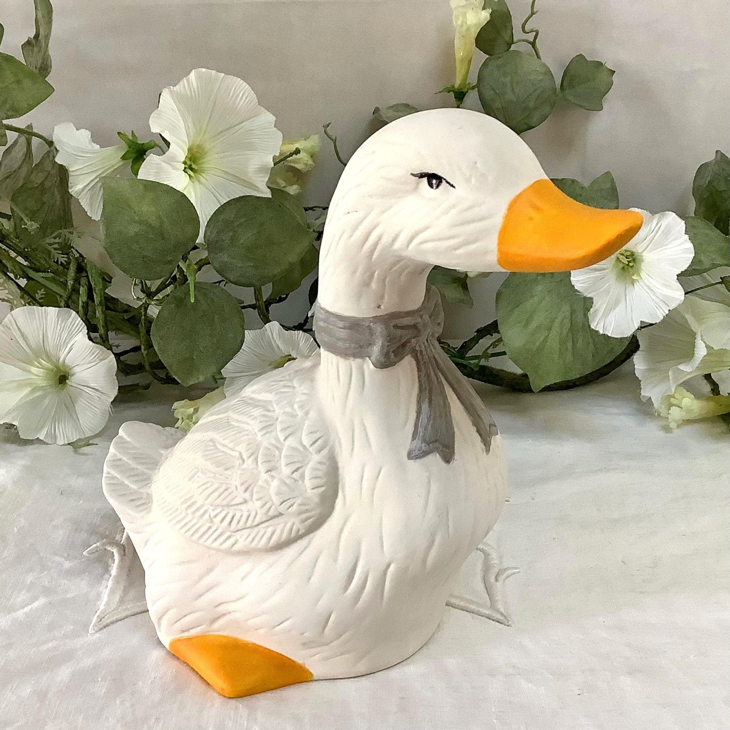 Figurine vintage oie collection faïence ht 17 cm