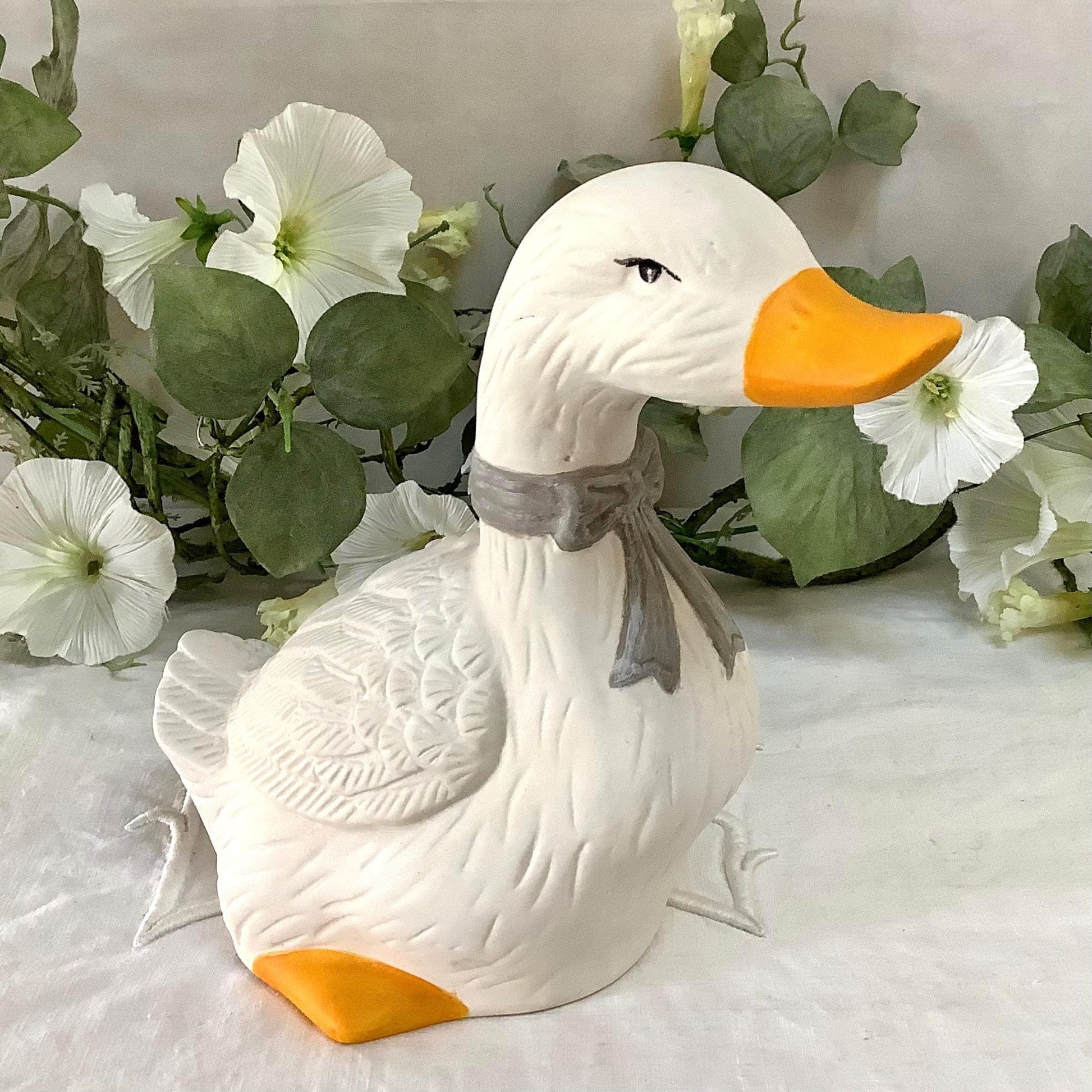 Figurine vintage oie collection faïence ht 17 cm