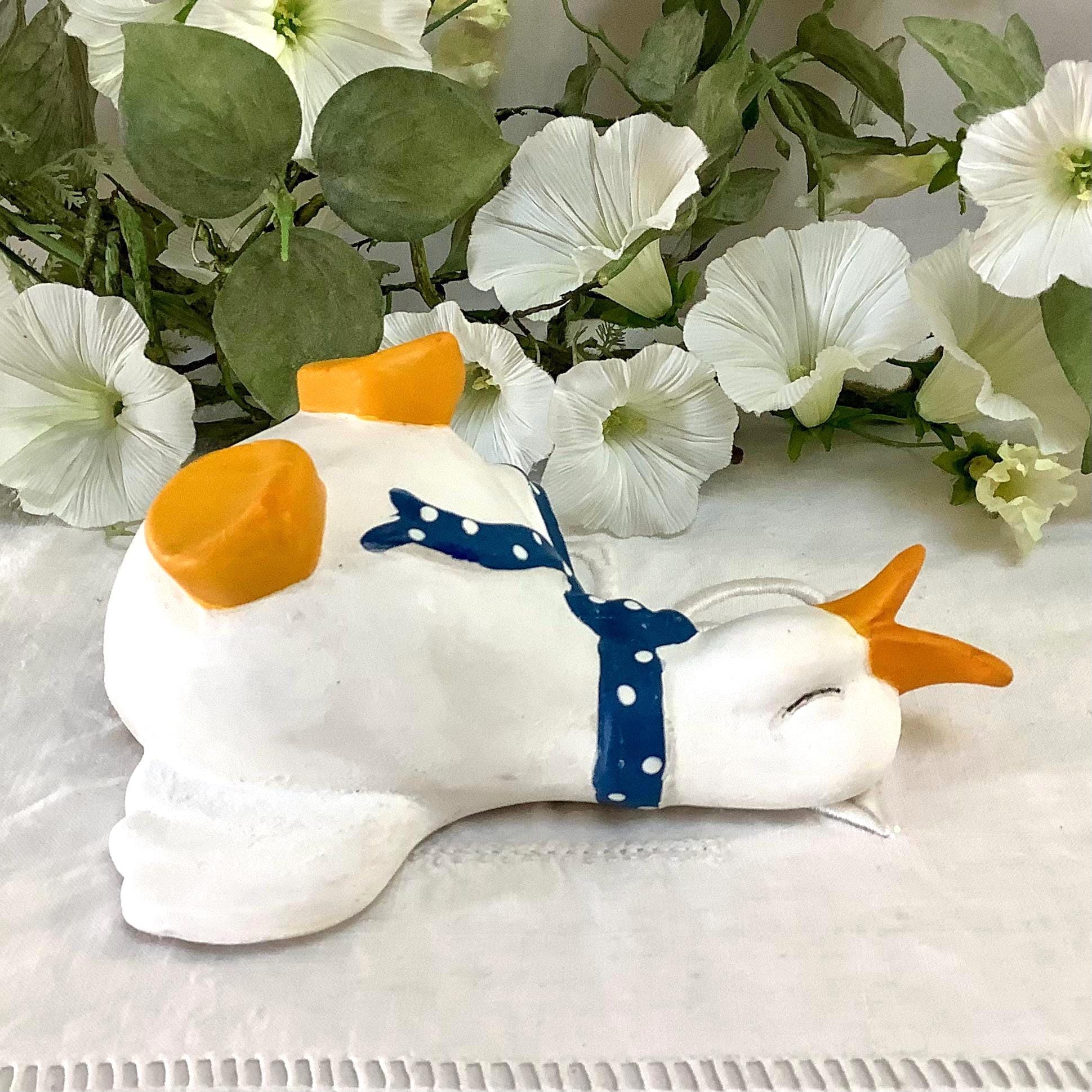 Figurine vintage oie collection faïence ht 8 cm