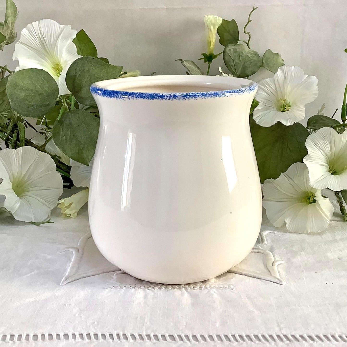 Vase vintage faïence deux oies collection ht 12 cm