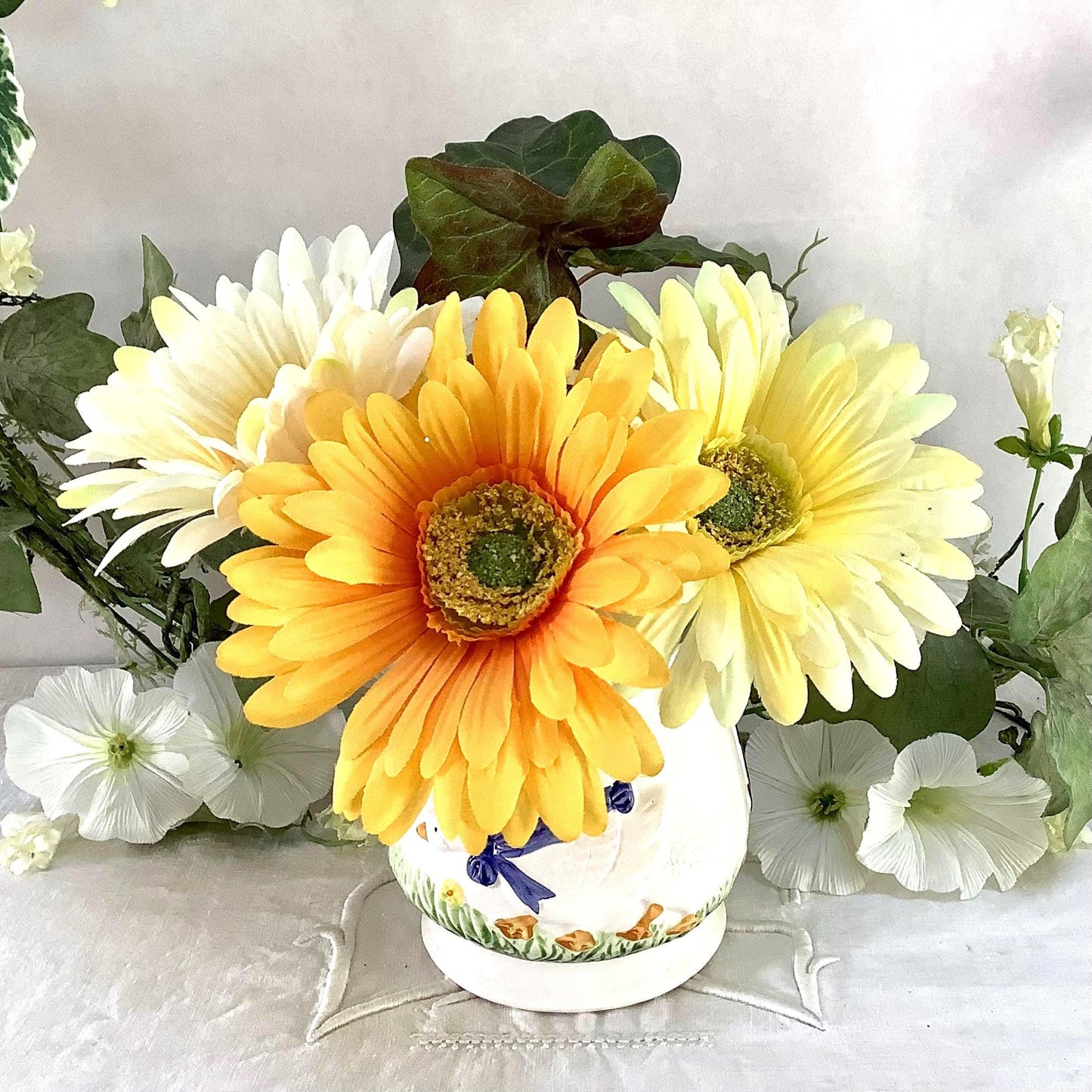 Vase vintage faïence trois oie collection ht 10.5 cm