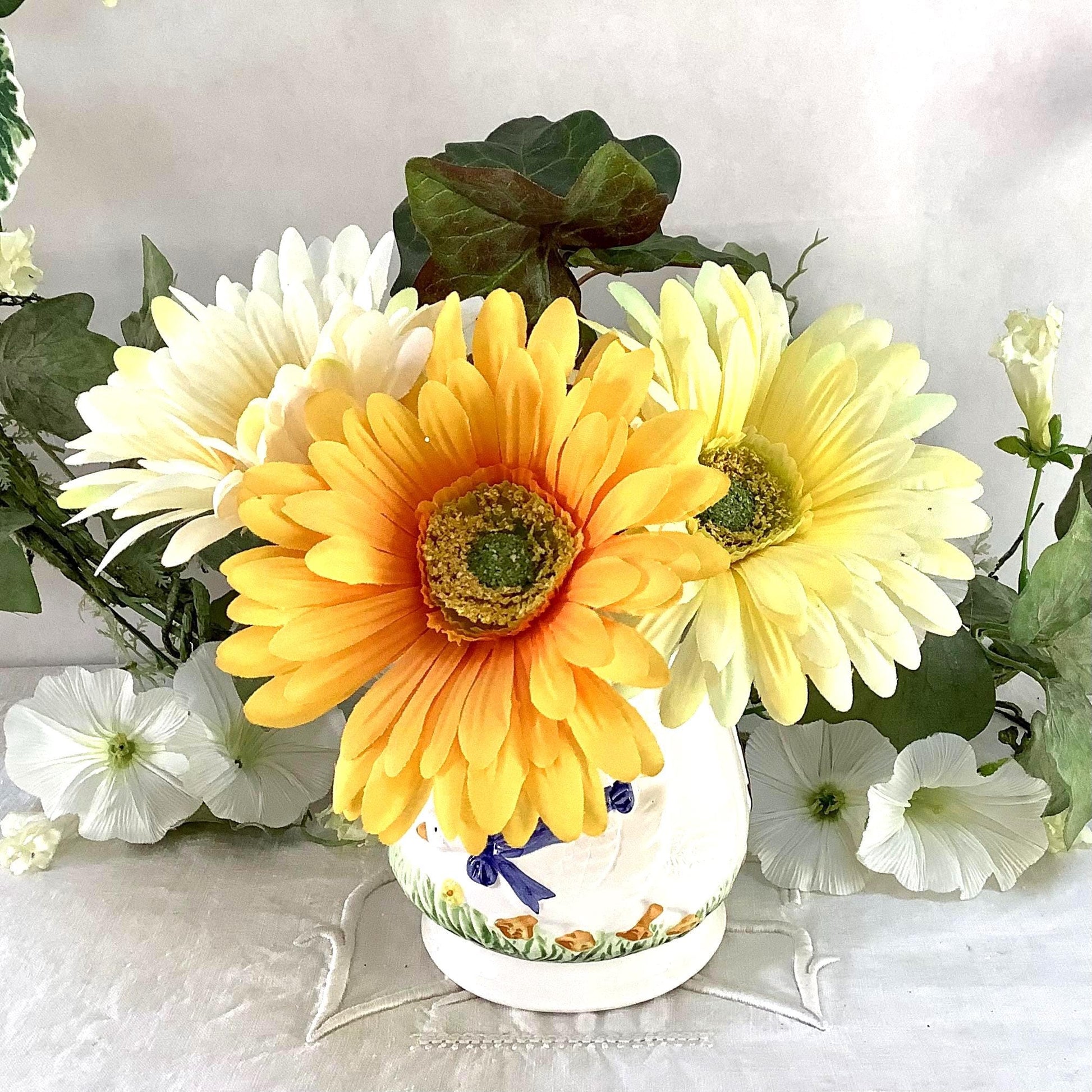 Vase vintage faïence trois oie collection ht 10.5 cm