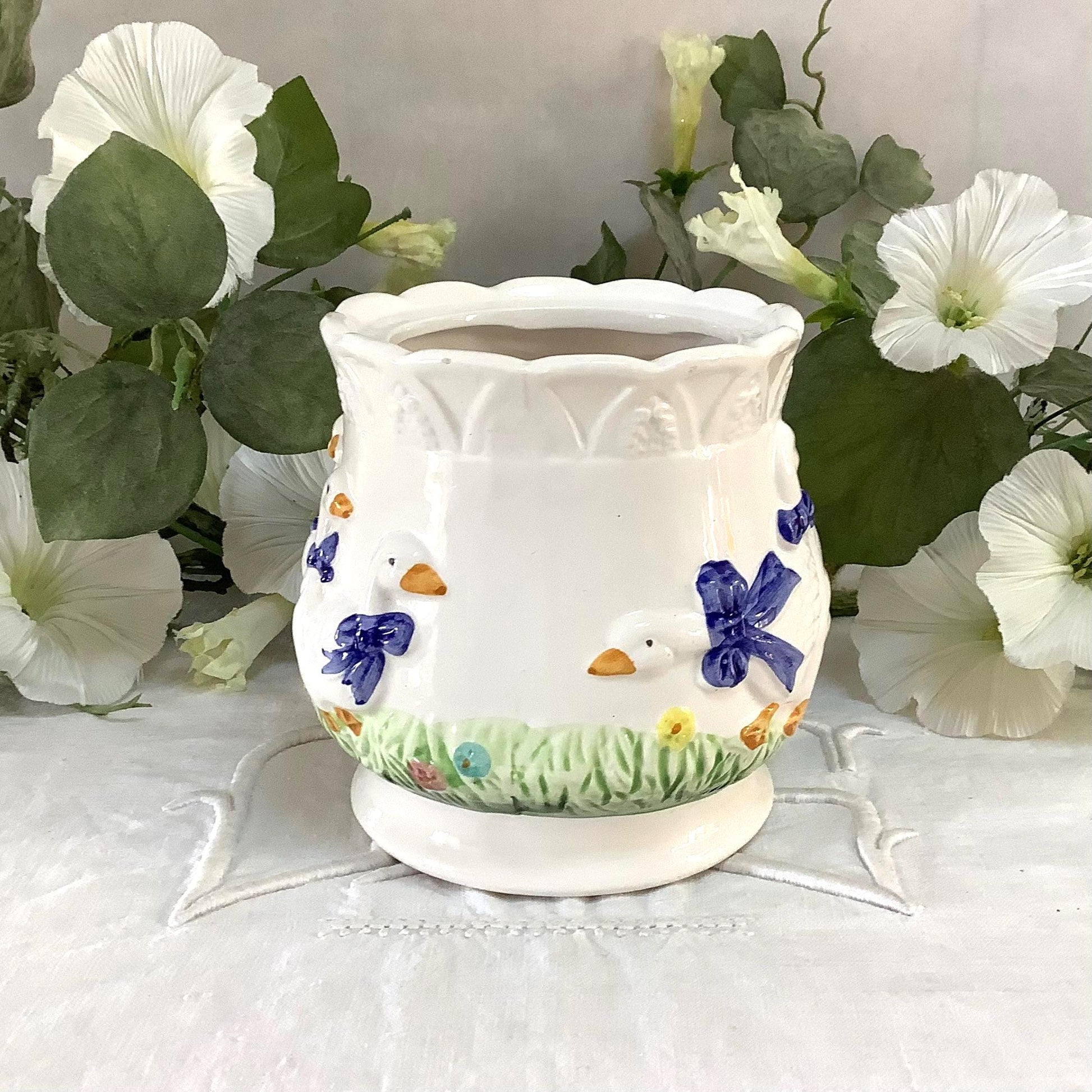 Vase vintage faïence trois oie collection ht 10.5 cm