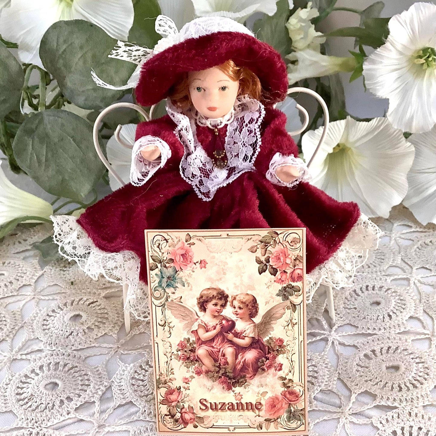 Suzanne poupée porcelaine miniature vintage ht 12 cm