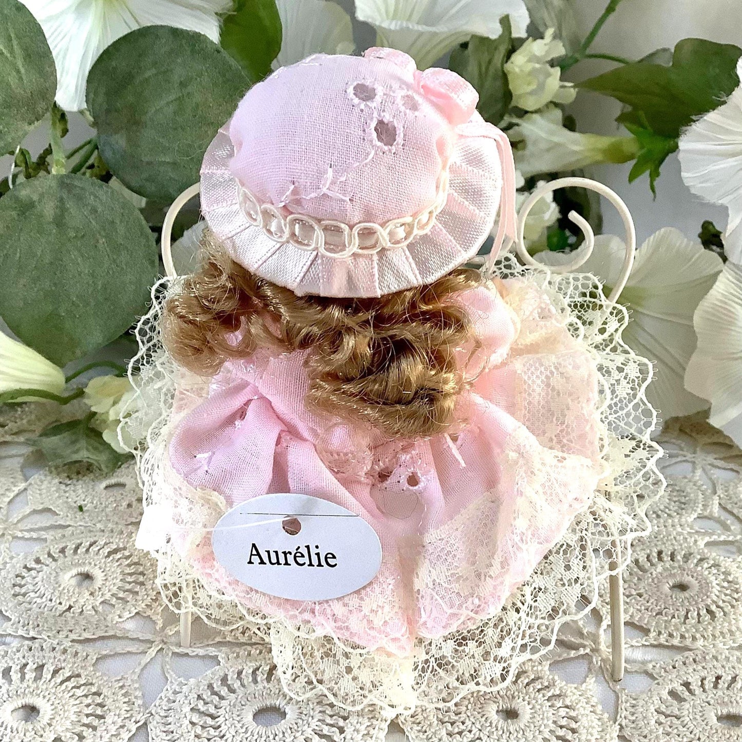Aurélie poupée porcelaine miniature vintage ht 11 cm