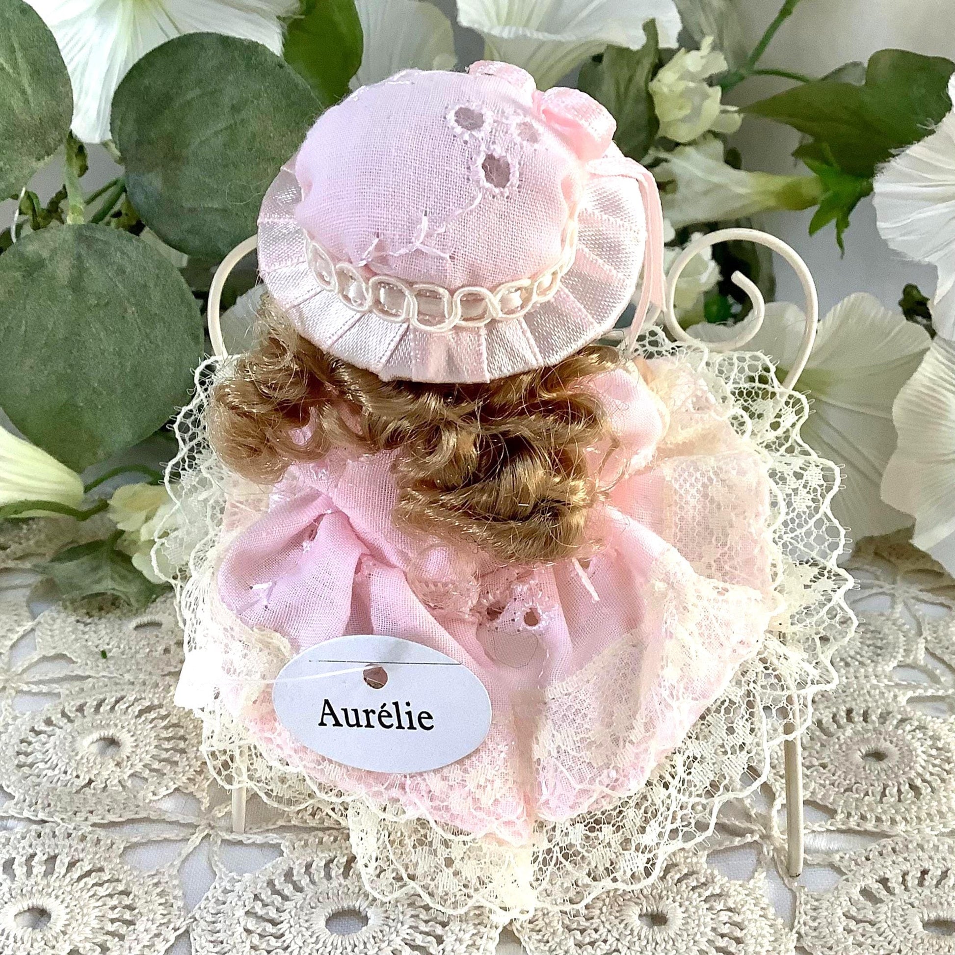 Aurélie poupée porcelaine miniature vintage ht 11 cm