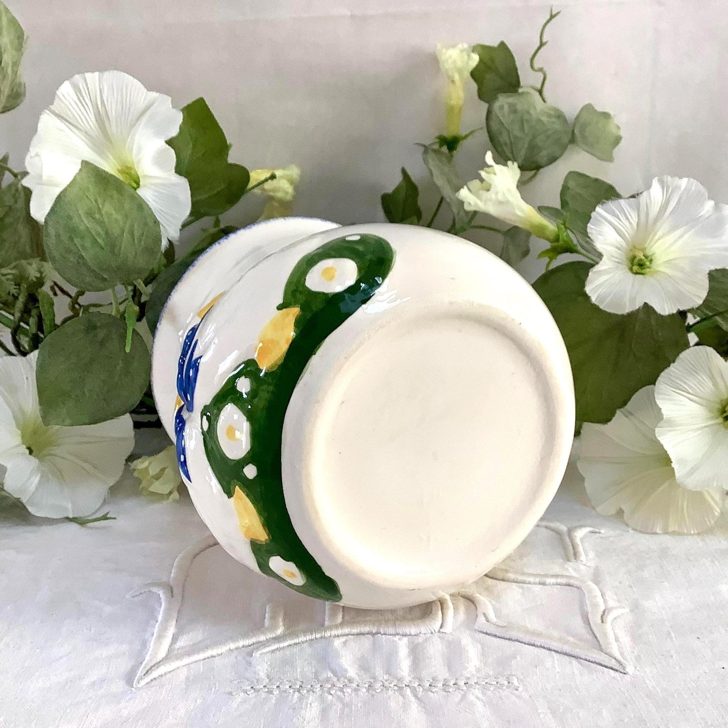 Vase vintage faïence deux oies collection ht 12 cm