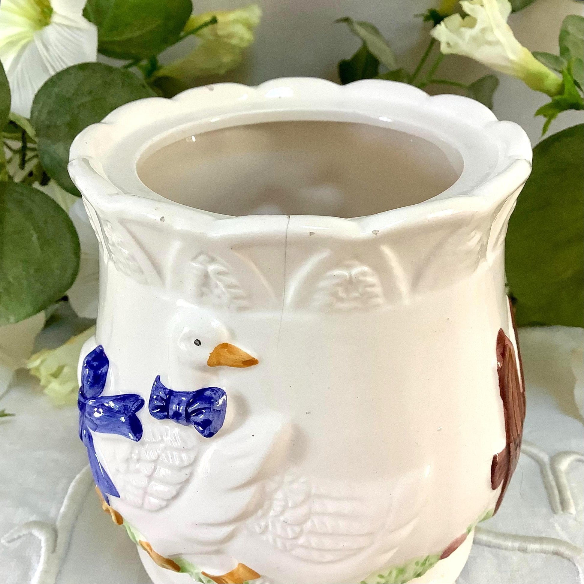 Vase vintage faïence trois oie collection ht 10.5 cm