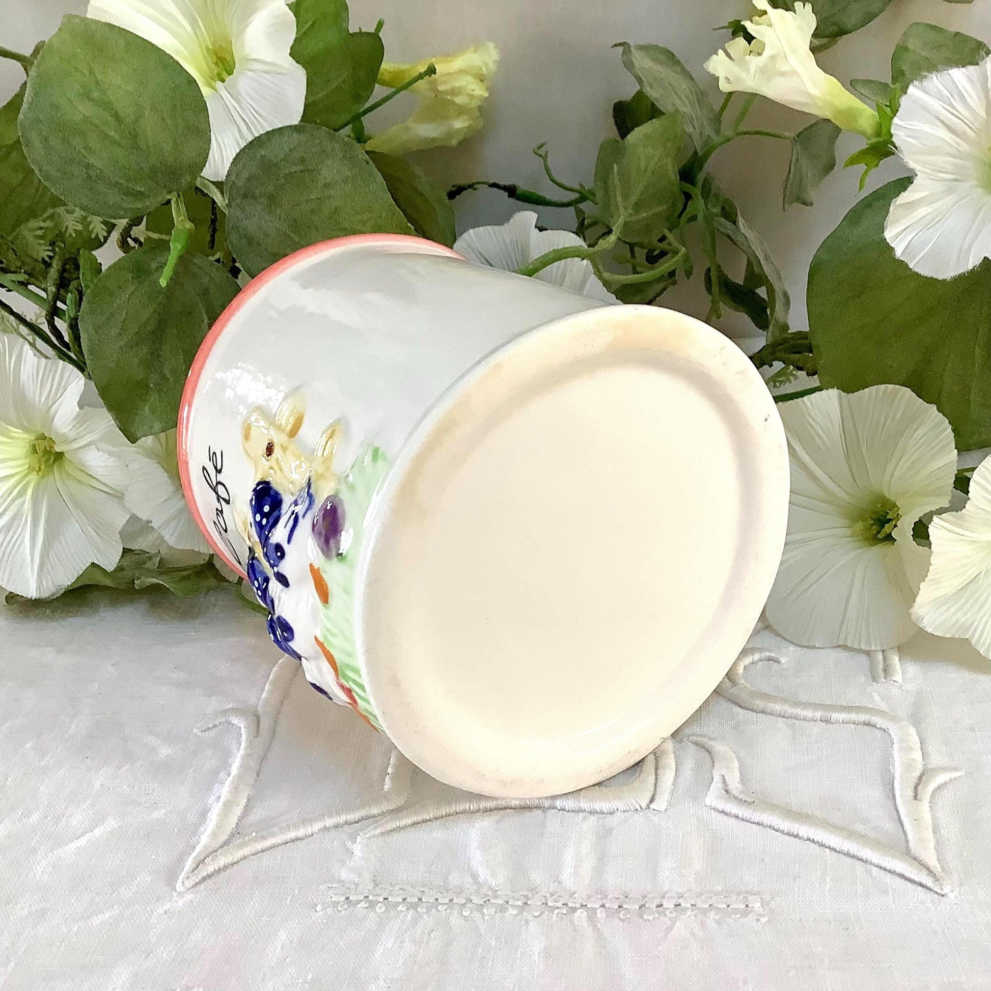 Vase vintage faïence café trois oies collection ht 9.5 cm