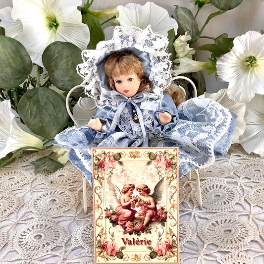 Valérie poupée porcelaine miniature vintage ht 12 cm